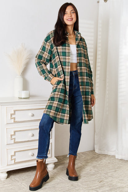 Mandy Plaid Collared Neck Long Sleeve Shirt Apparel/Tops Doorbusters Mandy Ship from USA TikTok Tops Trendsi USPS Walmart Walmart Apparel Trendsi https://www.cyberehub.com