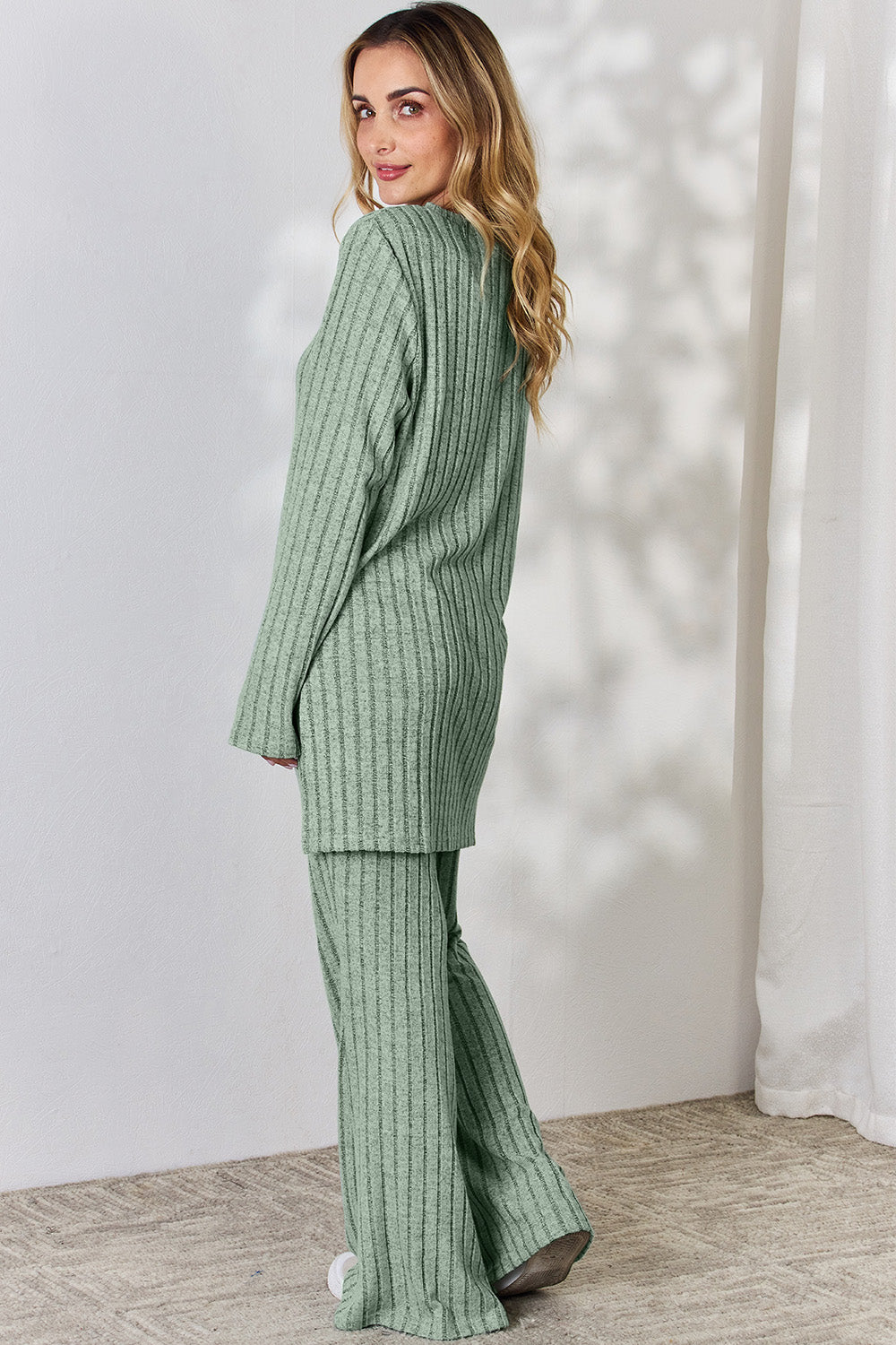 Basic Bae Full Size Ribbed High-Low Top and Wide Leg Pants Set Apparel/Tops Basic Bae Ship from USA TikTok Tops Trendsi USPS Walmart Walmart Apparel Trendsi https://www.cyberehub.com