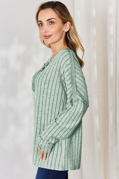 Basic Bae Full Size Ribbed Half Button Long Sleeve T-Shirt Apparel/Tops Basic Bae Ship from USA TikTok Tops Trendsi USPS Walmart Walmart Apparel Trendsi https://www.cyberehub.com