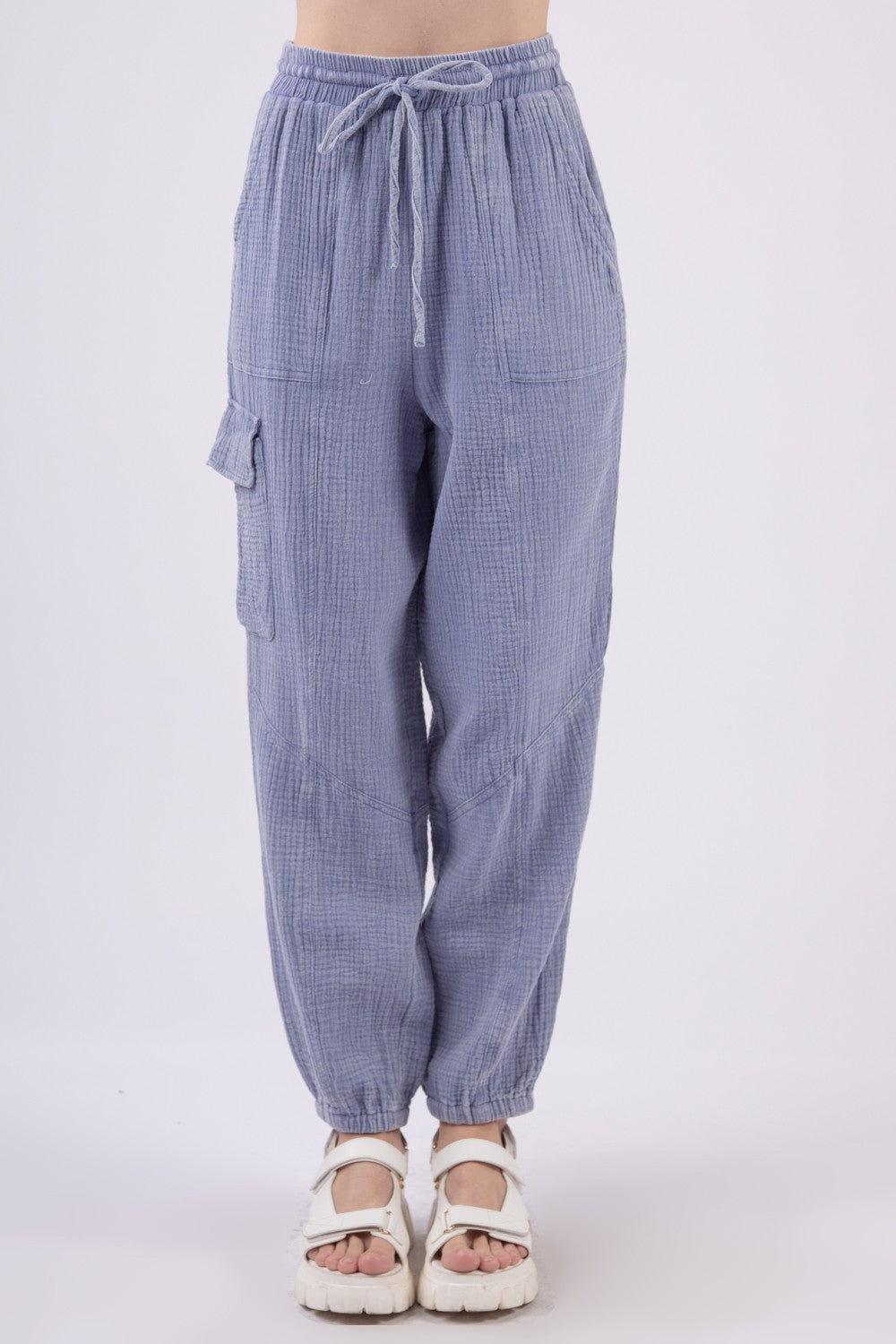 VERY J Washed Woven Crinkle Gauze Drawstring Cargo Pants Denim Bottoms Bottoms Clothing Ship from USA VERY J Women Trendsi https://www.cyberehub.com