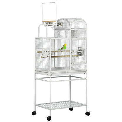 PawHut 55" Large Parrot Cage with Toy Hooks Above Top Bird Perch, Tray, Food Cups, Rolling Stand, Bird Cage for Cockatiels, Parakeets, Lovebirds Giga GNJ Kids Toys Giga https://www.cyberehub.com