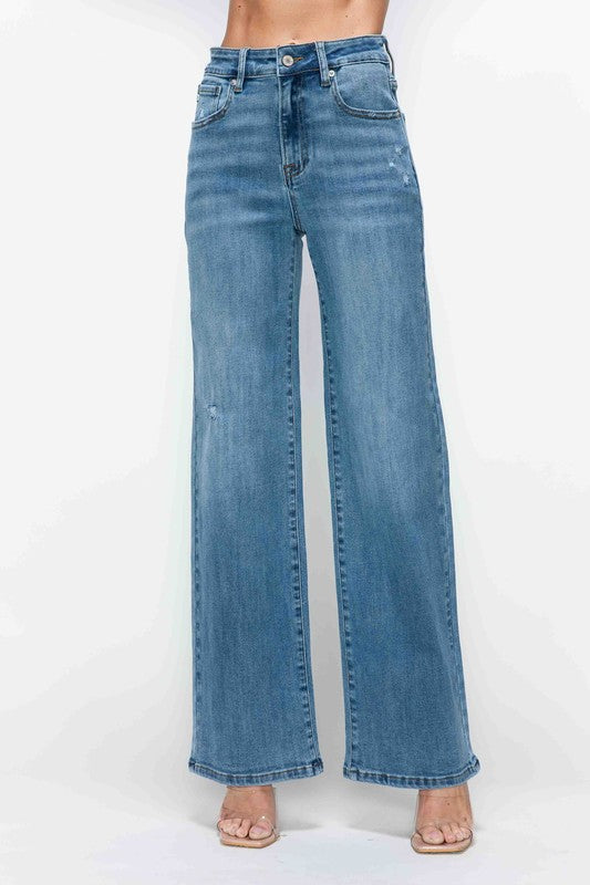 bytos Full Size High Rise Wide Leg Jeans with Pockets Medium Apparel Apparel bytos Ship from USA TikTok Trendsi Trendsi https://www.cyberehub.com