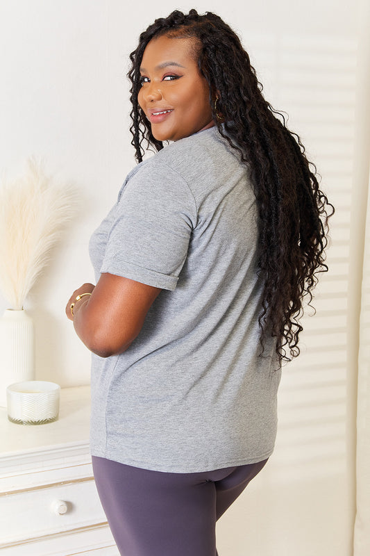 Simply Love Heart Graphic Cuffed Short Sleeve T-Shirt Apparel/Tops Doorbusters Ship from USA Simply Love TikTok Tops Trendsi USPS Walmart Walmart Apparel Trendsi https://www.cyberehub.com
