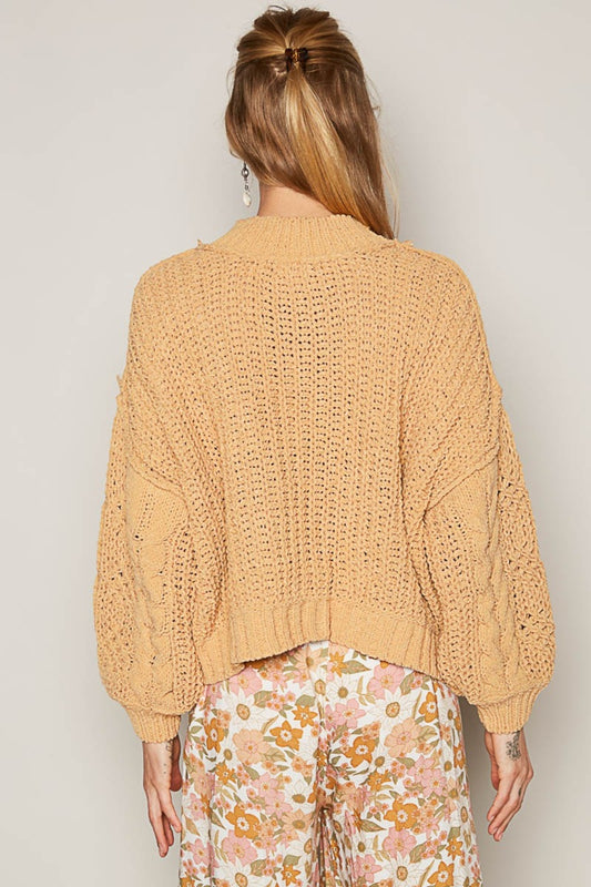 POL Mock Neck Cable Knit Sweater Shirt Apparel Clothing Tops POL Ship from USA Shirts USA Women Trendsi https://www.cyberehub.com