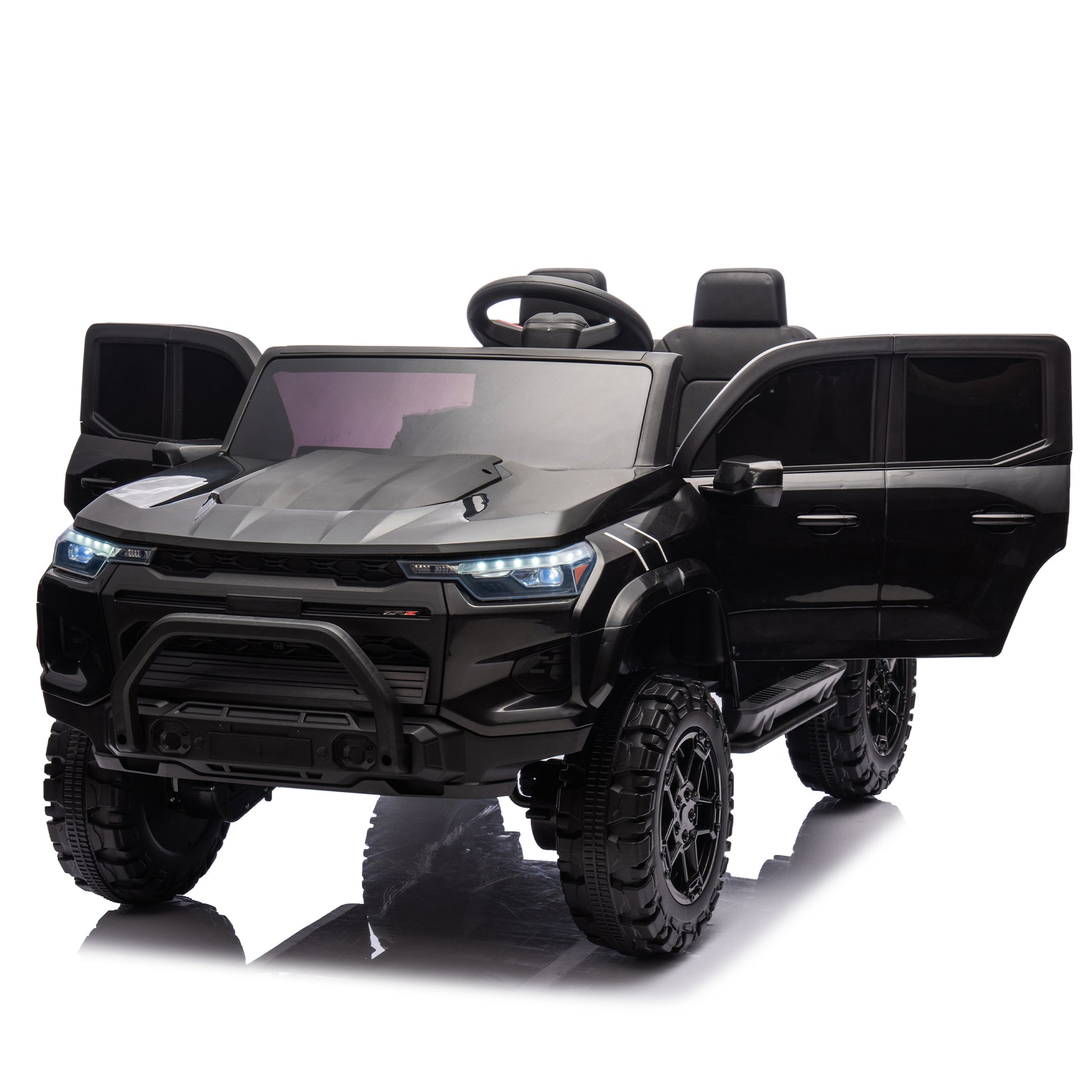 24V10A Two-seater Kids Ride On Electric Pickup, kids ride on toy W/parents remote control,4WD 800W motors,Two Safety belts,High Gate Safety Design,USB,Bluetooth, Speed 2.49-3.73MPH for kids aged 3+. Giga Kids Toys Giga https://www.cyberehub.com