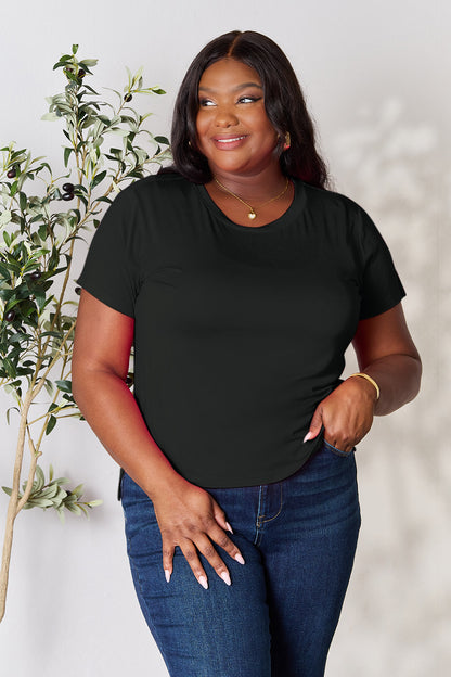 Basic Bae Full Size Round Neck Short Sleeve T-Shirt Apparel/Tops Basic Bae Ship from USA TikTok Tops Trendsi USPS Walmart Walmart Apparel Trendsi https://www.cyberehub.com