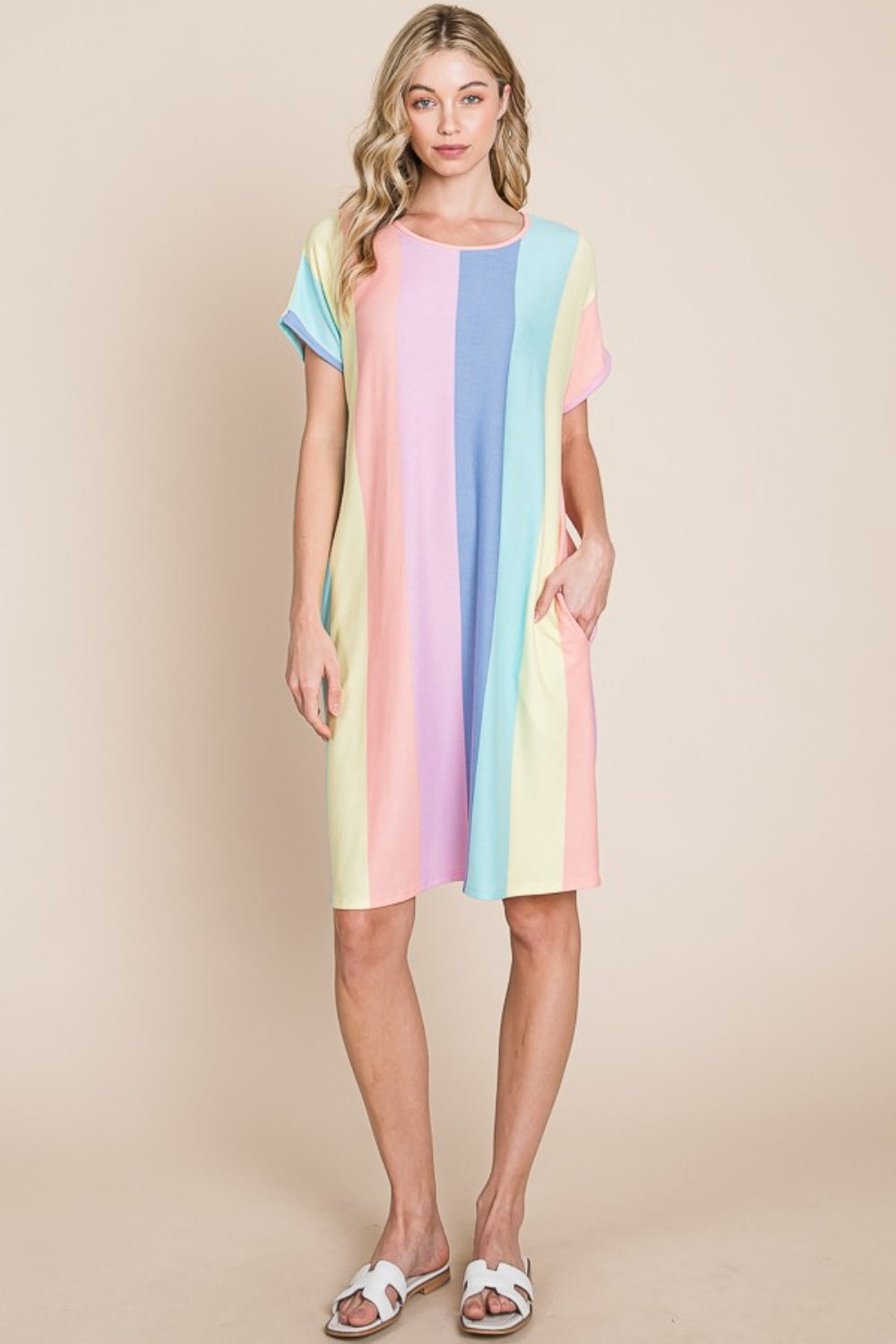BOMBOM Striped Short Sleeve Dress with Pockets Apparel/Dress BOMBOM Dress Memorial Day Sale Ship from USA TikTok Trendsi USPS Walmart Walmart Apparel Trendsi https://www.cyberehub.com