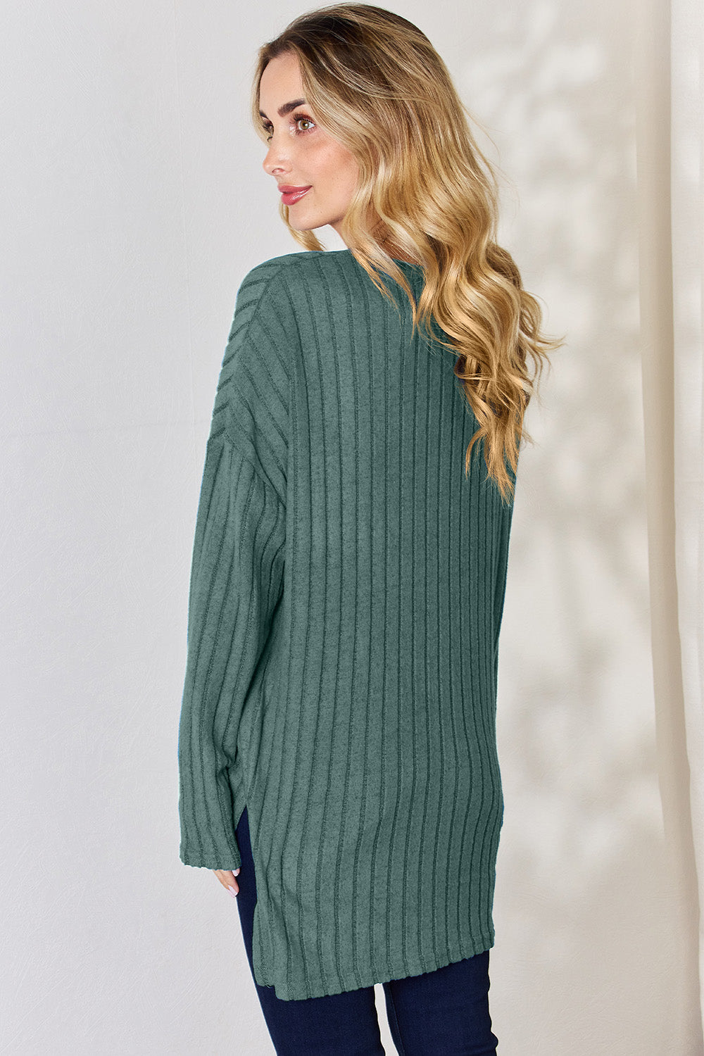 Basic Bae Full Size Ribbed Half Button Long Sleeve High-Low T-Shirt Apparel/Tops Basic Bae Ship from USA TikTok Tops Trendsi USPS Walmart Walmart Apparel Trendsi https://www.cyberehub.com