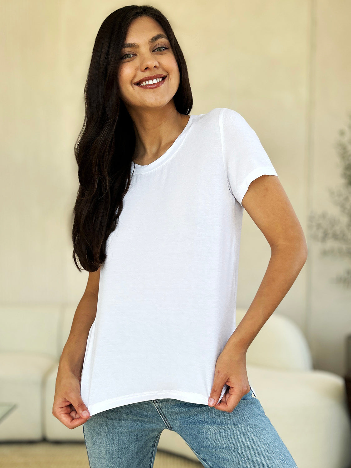 Basic Bae Full Size Round Neck Short Sleeve T-Shirt Apparel/Tops Basic Bae Ship from USA TikTok Tops Trendsi USPS Walmart Walmart Apparel Trendsi https://www.cyberehub.com