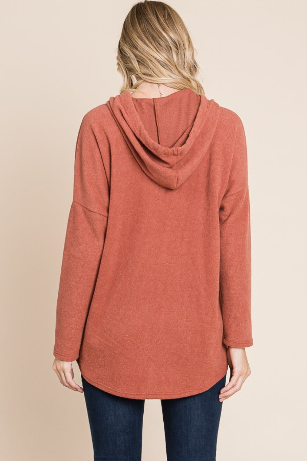 BOMBOM Contrast Drawstring Drop Shoulder Knit Hoodie Tops/Jackets/Sweaters BOMBOM Clothing Tops Ship from USA TikTok Trendsi USPS Walmart Trendsi https://www.cyberehub.com