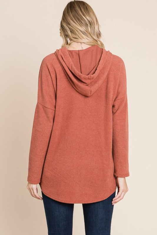 BOMBOM Contrast Drawstring Drop Shoulder Knit Hoodie Tops/Jackets/Sweaters BOMBOM Clothing Tops Ship from USA TikTok Trendsi USPS Walmart Trendsi https://www.cyberehub.com
