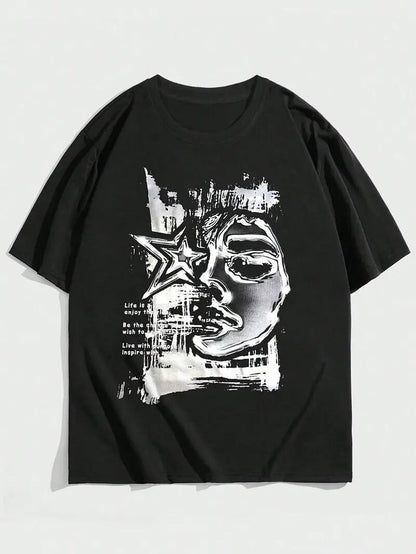 Men's Printed Short-sleeved T-shirt Apparel/Shirt/Graphic Shirt SNULLO https://www.cyberehub.com