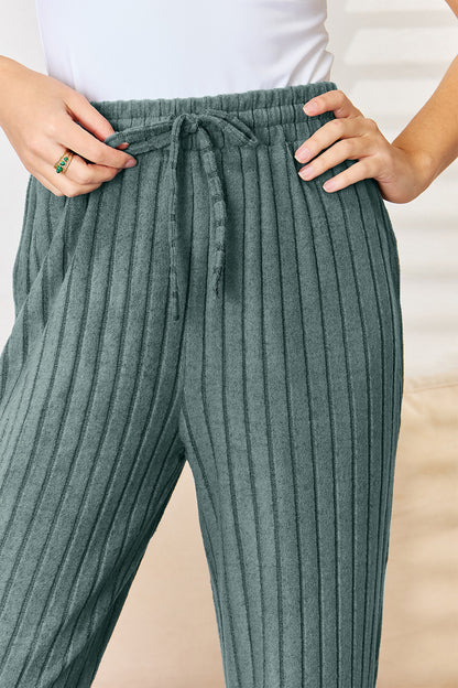 Basic Bae Full Size Ribbed Drawstring Hooded Top and Straight Pants Set Apparel/Tops Basic Bae Ship from USA TikTok Tops Trendsi USPS Walmart Walmart Apparel Trendsi https://www.cyberehub.com