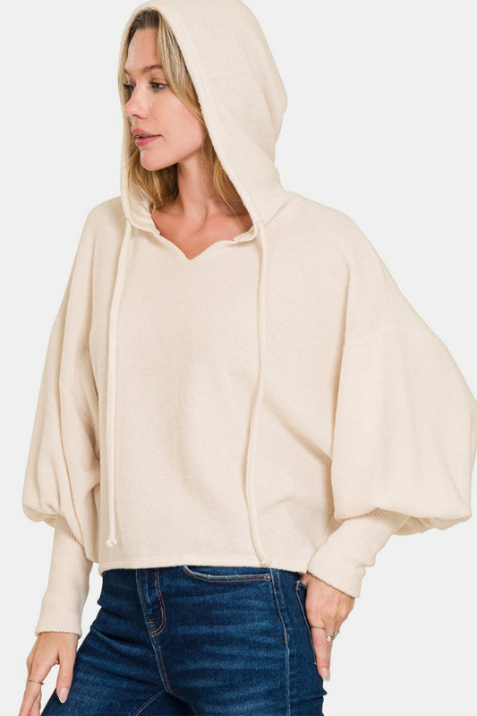 Zenana Brushed Hacci Drop Shoulder Cropped Hoodie Sand Beige Shirt Apparel Clothing Tops price-change-job-active Ship from USA Shirts USA Women Zenana Trendsi https://www.cyberehub.com