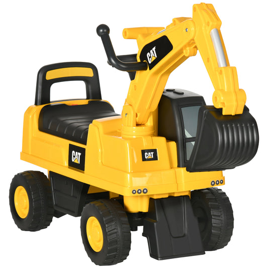 Aosom Excavator Ride on Toy, CAT Licensed Kids Manual Pedal Ride on Excavator with Manual Shovel, Horn, Hidden Storage for 18-36 Months Boys and Girls, Yellow Car Giga GNJ Toys Walmart Giga https://www.cyberehub.com