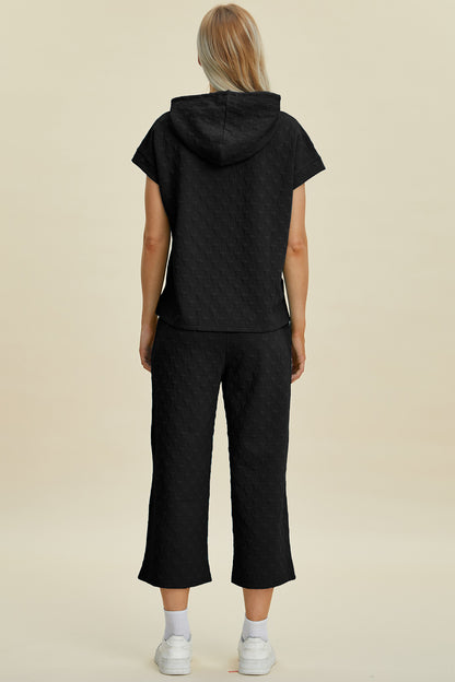 Double Take Full Size Texture Drawstring Short Sleeve Hoodie and Pocketed Pants Set Tops/Jackets/Sweaters Clothing Tops Double Take Ship from USA TikTok Trendsi USPS Walmart Trendsi https://www.cyberehub.com