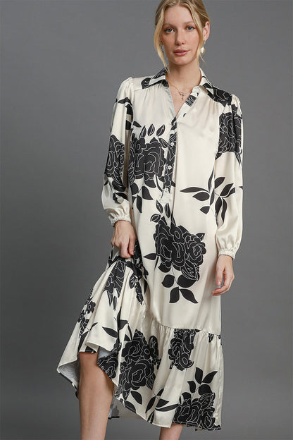 Umgee Ruffle Hem Flower Print Johnny Collar Dress Apparel Apparel Ship from USA TikTok Trendsi Umgee USA Trendsi https://www.cyberehub.com