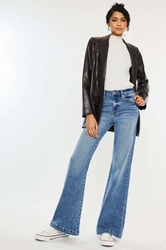 Kancan High Rise Wide Leg Jeans Medium Bottoms Bottoms Clothing Kancan Pants Ship from USA Women Trendsi https://www.cyberehub.com
