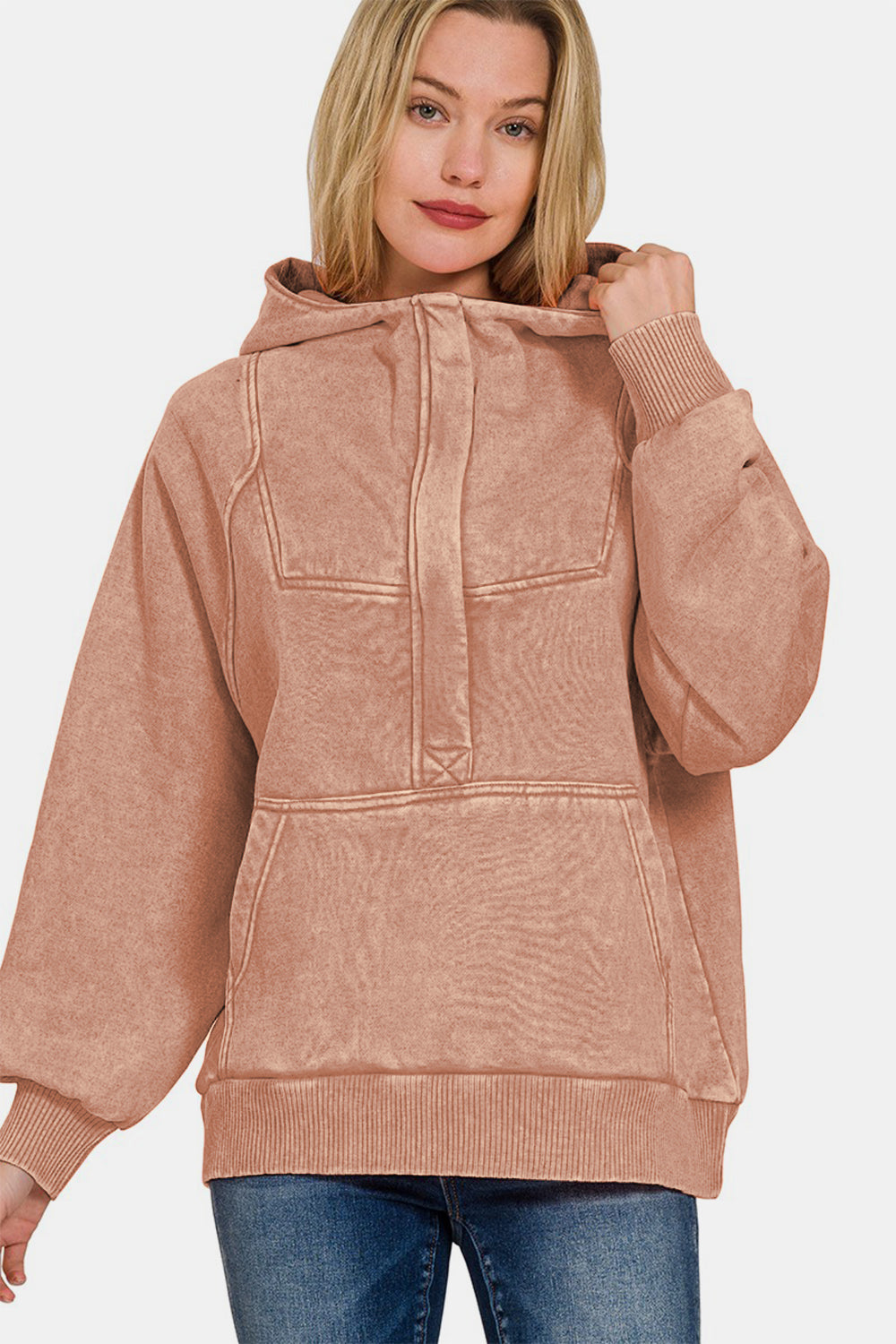 Zenana Acid Wash Fleece Kangaroo Hoodie Apparel/Tops Ship from USA TikTok Tops Trendsi USPS Walmart Walmart Apparel Zenana Trendsi https://www.cyberehub.com