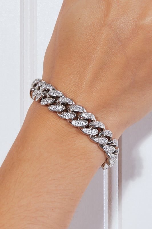 Curb Chain Bracelet Silver 7 Chain Bracelet AI Jewelry Chain GNJ Jewelry Ship from USA Walmart Trendsi https://www.cyberehub.com