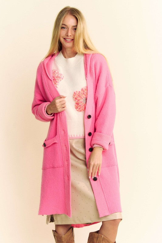 Davi & Dani Side Slit Button Up Hooded Cardigan Pink Tops/Jackets/Sweaters Clothing Tops Davi & Dani Ship from USA TikTok Trendsi USPS Walmart Trendsi https://www.cyberehub.com