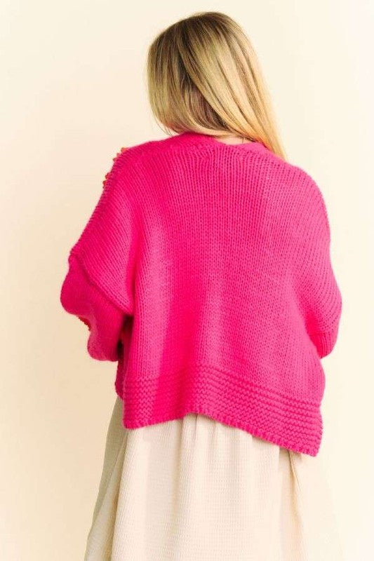 Davi & Dani Floral Applique Open Front Drop Shoulder Cardigan Tops/Jackets/Sweaters Clothing Tops Davi & Dani Ship from USA TikTok Trendsi USPS Walmart Trendsi https://www.cyberehub.com