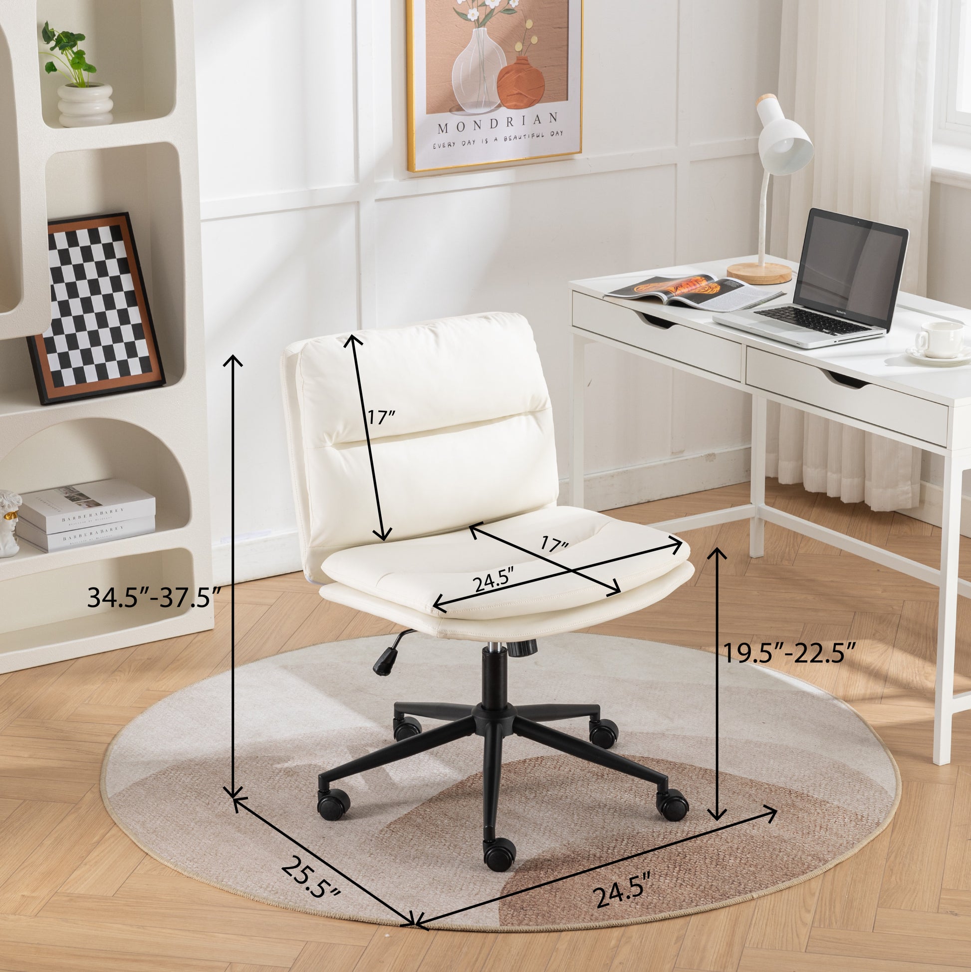 Bizerte Adjustable Swivel Criss-Cross Chair, Wide Seat/ Office Chair /Vanity Chair, White Furniture Giga GNJ Home Home & Garden Home Goods Walmart Giga https://www.cyberehub.com