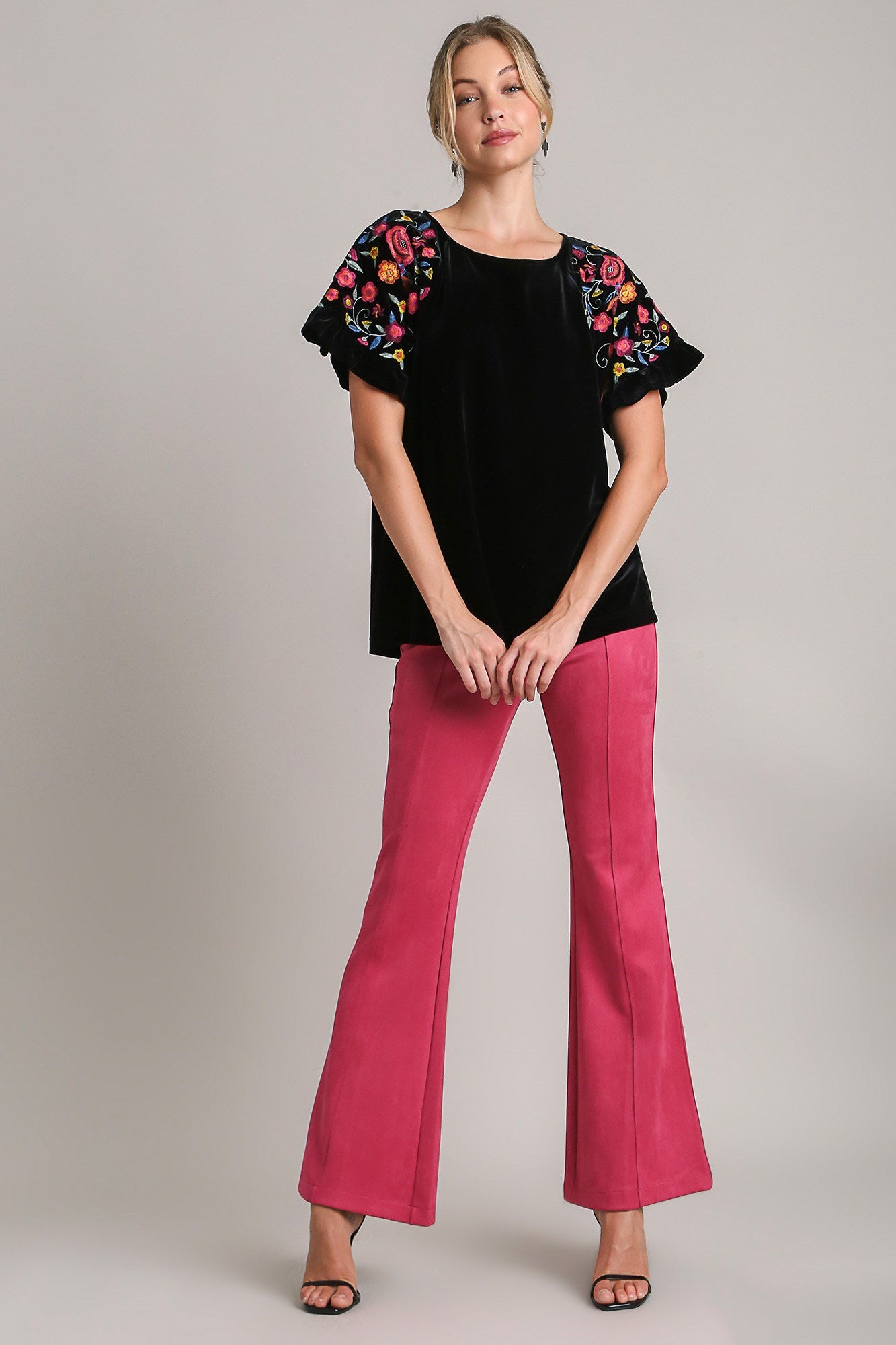 Umgee Full Size Velvet Embroidery Short Sleeve Blouse Apparel Apparel Ship from USA TikTok Trendsi Umgee USA Trendsi https://www.cyberehub.com