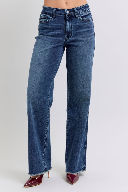 Judy Blue Full Size Raw Hem Mid Rise Jeans Dark Apparel Apparel Judy Blue Ship from USA TikTok Trendsi Trendsi https://www.cyberehub.com