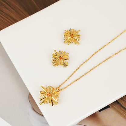 Starburst Gold-Plated Earrings and Necklace Set H.C Ship from USA TikTok USA Trendsi https://www.cyberehub.com