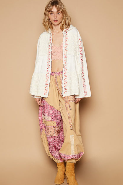 POL Embroidered Lace Patch Zip Up Hooded Jacket Apparel Apparel POL Ship from USA TikTok Trendsi Trendsi https://www.cyberehub.com