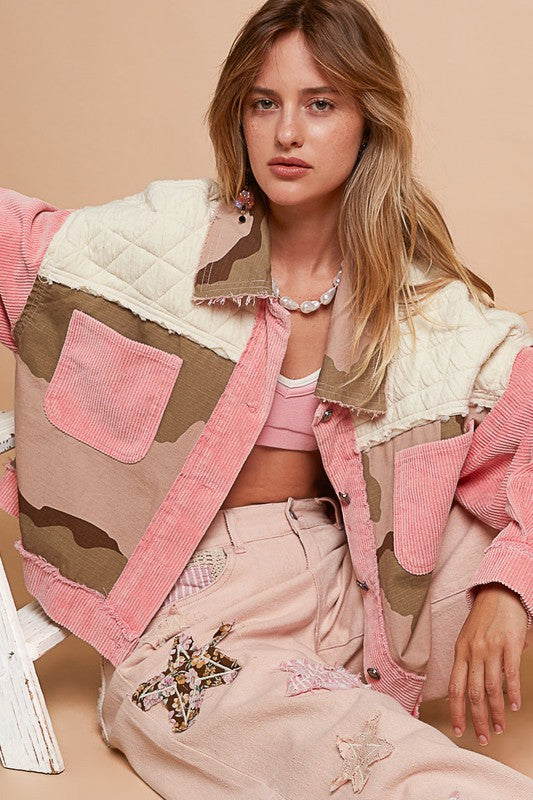 POL Corduroy Jacquard Patchwork Button Up Jacket Apparel Apparel POL Ship from USA TikTok Trendsi Trendsi https://www.cyberehub.com