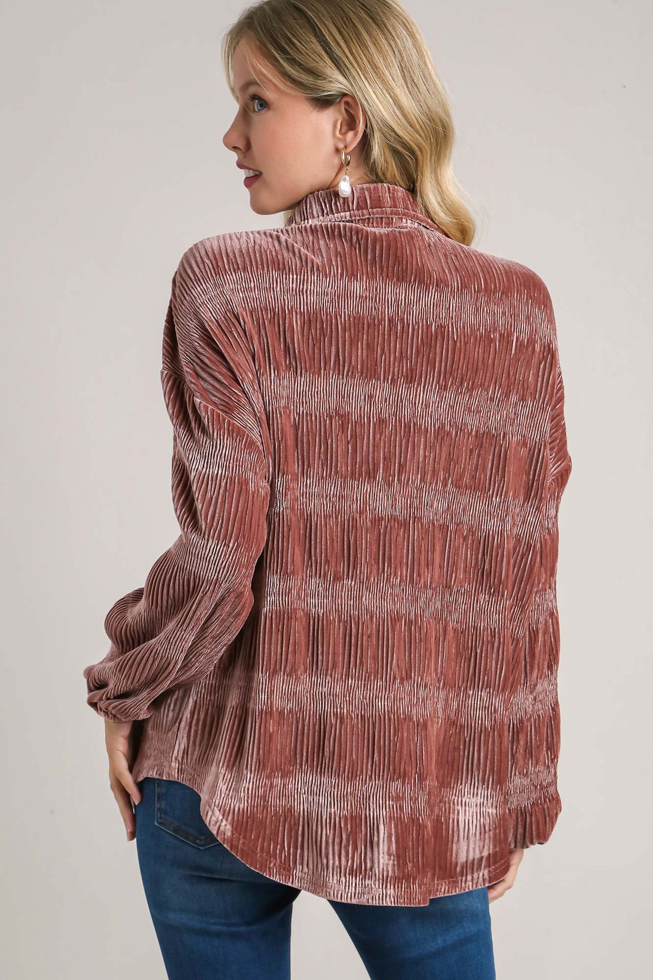 Umgee Ruched Tiered Button Up Shirt Apparel/Tops Ship from USA TikTok Tops Trendsi Umgee USA USPS Walmart Walmart Apparel Trendsi https://www.cyberehub.com