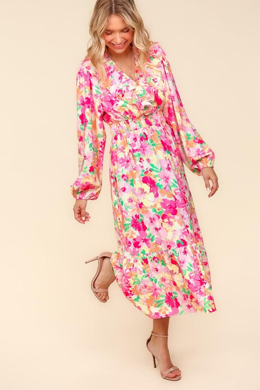 Haptics Full Size Floral Surplice Balloon Sleeve Dress with Side Pockets Apparel Apparel Haptics Ship from USA TikTok Trendsi Trendsi https://www.cyberehub.com