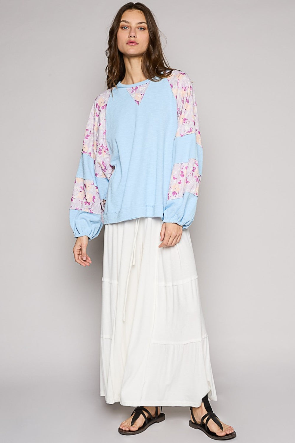 POL Round Neck Balloon Floral Long Sleeve Top Apparel/Tops POL Ship from USA TikTok Tops Trendsi USPS Walmart Walmart Apparel Trendsi https://www.cyberehub.com
