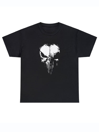 Men's Fashionable Skull Print Sports T-shirt, Summer Casual Elastic Round Neck T-shirt Apparel/Shirt/Graphic Shirt SNULLO https://www.cyberehub.com