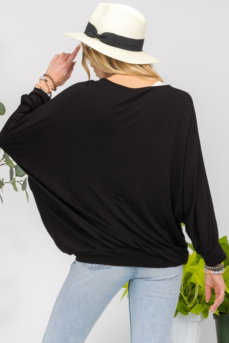 Celeste Full Size Contrast Round Neck Top with Two Layer Detail Apparel/Tops Celeste Ship from USA TikTok Tops Trendsi USPS Walmart Walmart Apparel Trendsi https://www.cyberehub.com