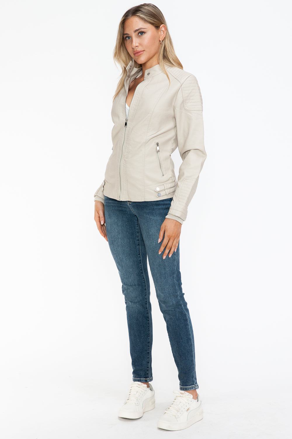 Snobbish Faux Leather Biker Jacket with Side Zip Pockets Tops/Jackets/Sweaters Clothing Tops Ship from USA Snobbish TikTok Trendsi USPS Walmart Trendsi https://www.cyberehub.com