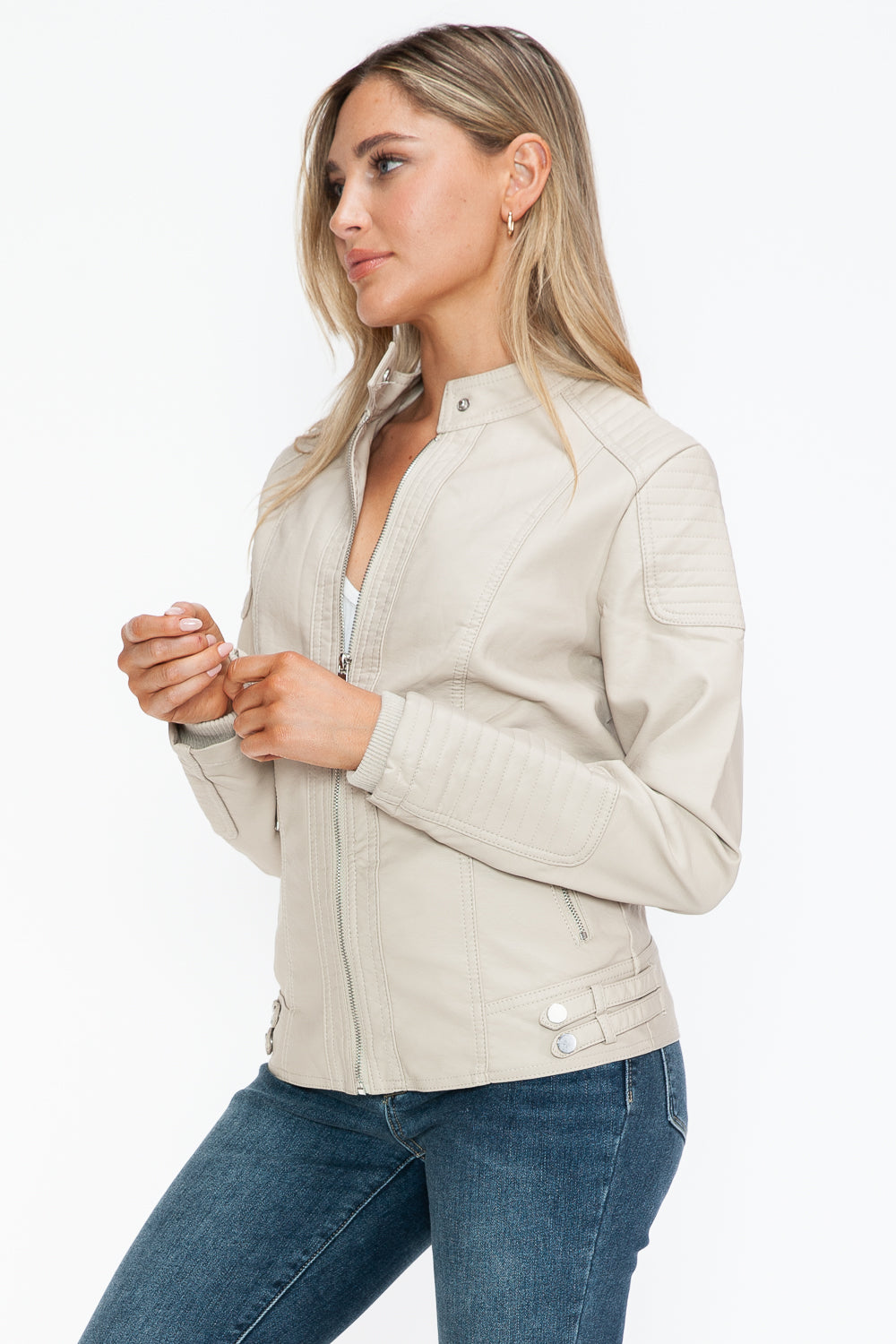 Snobbish Faux Leather Biker Jacket with Side Zip Pockets Tops/Jackets/Sweaters Clothing Tops Ship from USA Snobbish TikTok Trendsi USPS Walmart Trendsi https://www.cyberehub.com