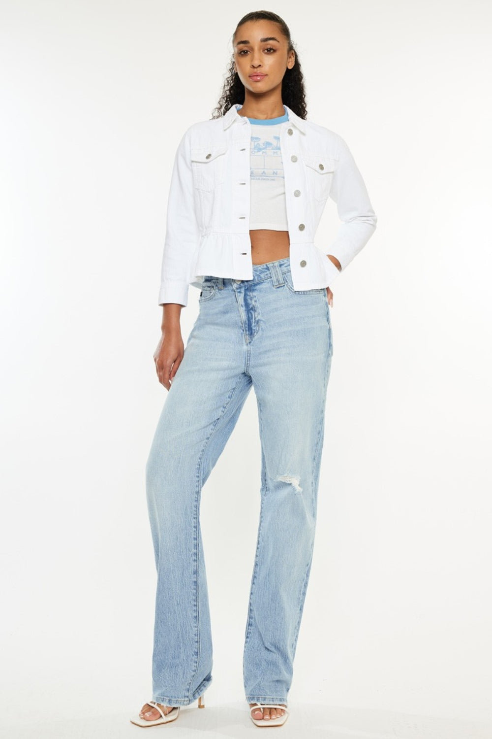 Kancan Distressed High Waist Straight Jeans Light Bottoms Bottoms Clothing Kancan Ship from USA Women Trendsi https://www.cyberehub.com