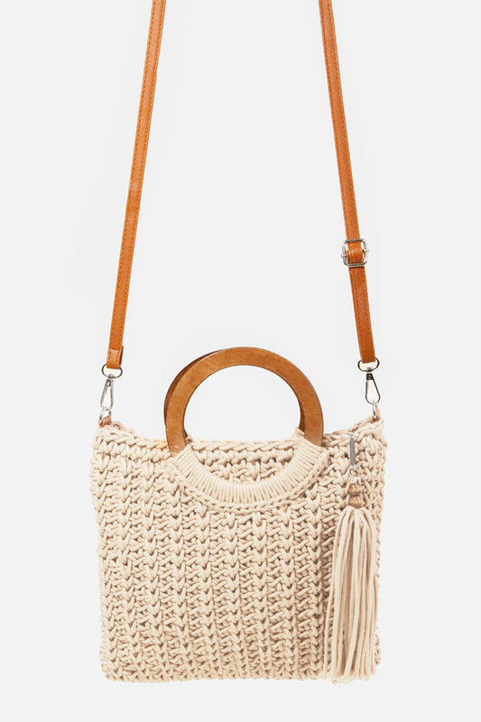 Fame Crochet Knit Convertible Tote Bag with Tassel Fame Accessories Ship from USA TikTok USA Trendsi https://www.cyberehub.com