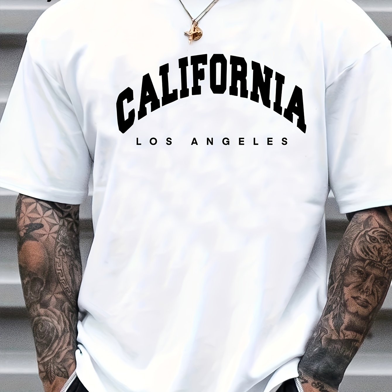 CALIFORNIA Print, Men's Flat Design Round Neck Activity T-shirt, Summer Casual Comfortable T-shirt, Men's Top Suitable For Daily Gym Exercise And Running White Apparel/Shirt/Graphic Shirt SNULLO https://www.cyberehub.com