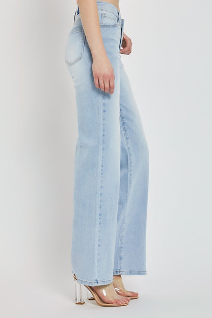 RISEN Full Size Wide Leg V Dipped Front Waist Jeans Bottoms Bottoms Clothing RISEN Ship from USA Women Trendsi https://www.cyberehub.com