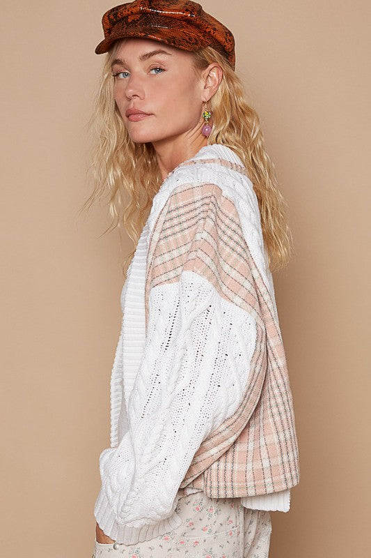 POL Cable-Knit Plaid V-Neck Button Up Cardigan Apparel Apparel POL Ship from USA TikTok Trendsi Trendsi https://www.cyberehub.com