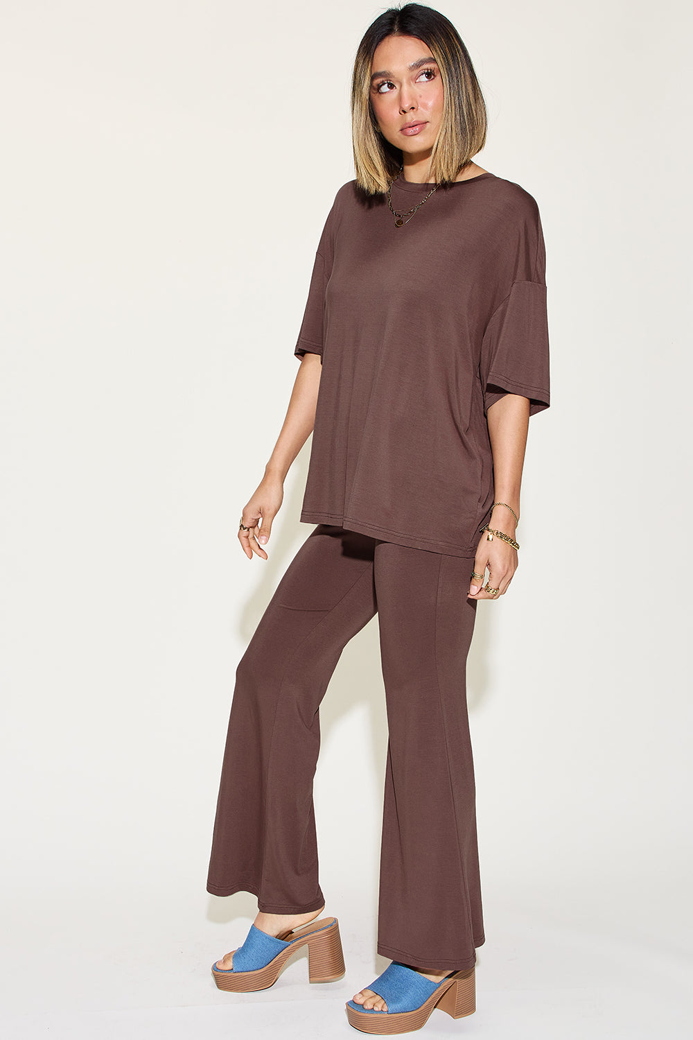 Basic Bae Full Size Bamboo Drop Shoulder T-Shirt and Flare Pants Set Apparel/Tops Basic Bae Ship from USA TikTok Tops Trendsi USPS Walmart Walmart Apparel Trendsi https://www.cyberehub.com