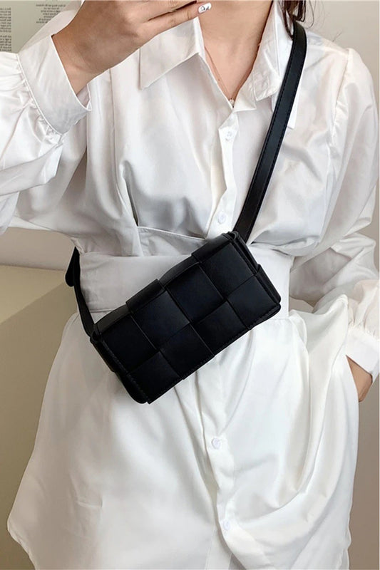 Zenana Vegan Leather Woven Crossbody Bag Black One Size Ship from USA TikTok USA Zenana Trendsi https://www.cyberehub.com