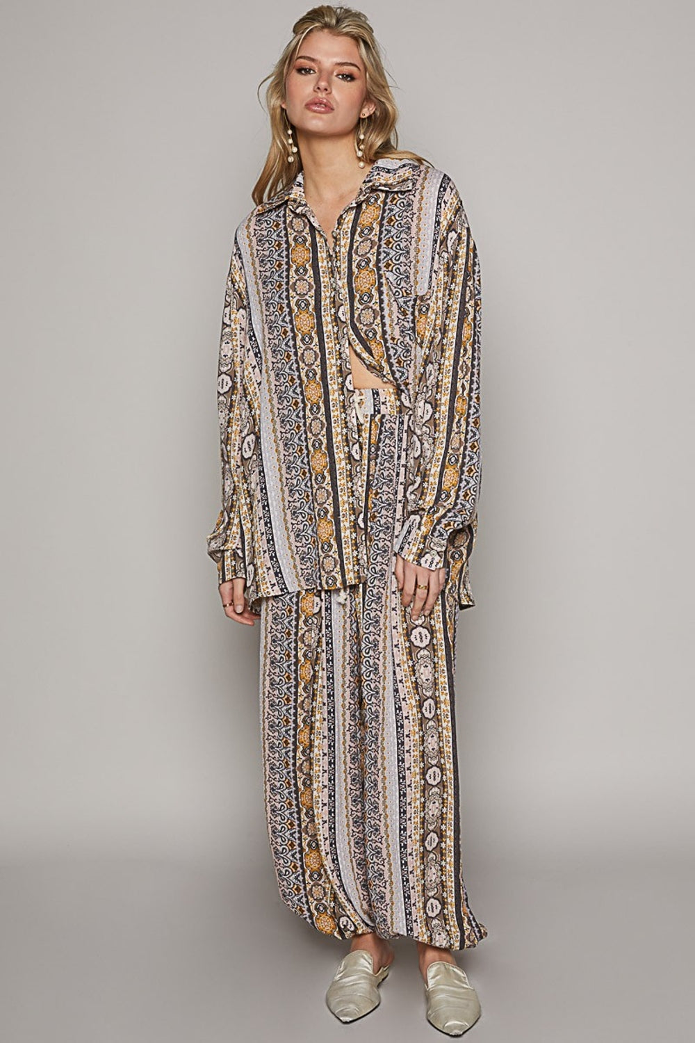 POL Long Sleeve Button Down Printed Shirt Apparel/Tops POL Ship from USA TikTok Tops Trendsi USPS Walmart Walmart Apparel Trendsi https://www.cyberehub.com