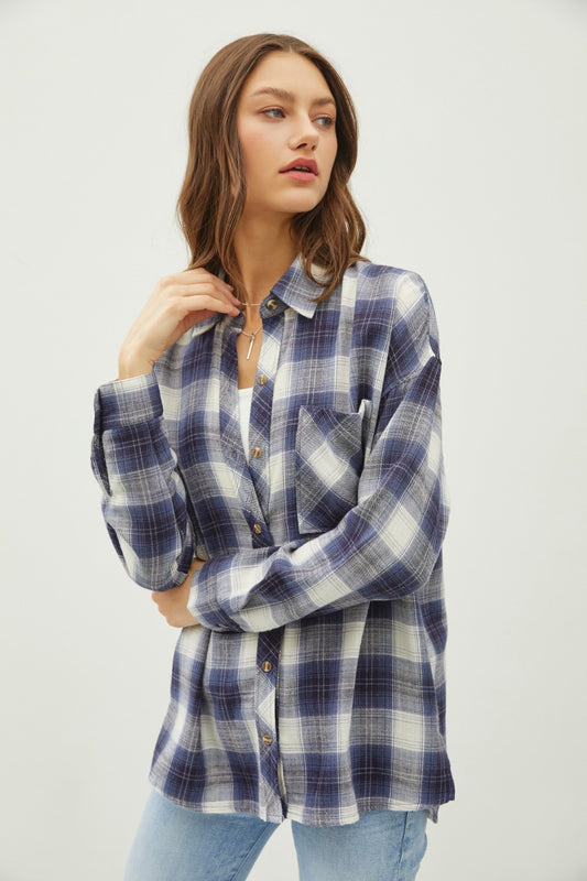 Be Cool Plaid Flannel Button Down Shirt with Chest Pocket Apparel/Tops BE COOL Ship from USA TikTok Tops Trendsi USPS Walmart Walmart Apparel Trendsi https://www.cyberehub.com