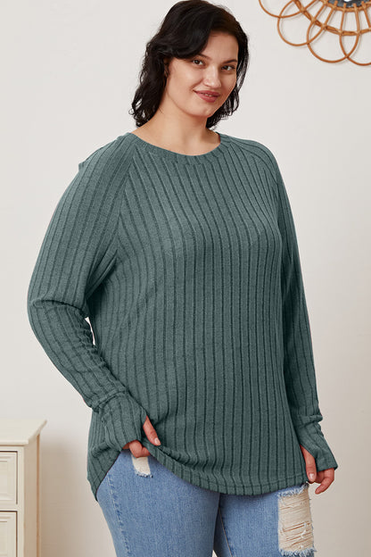 Basic Bae Full Size Ribbed Thumbhole Sleeve T-Shirt Apparel/Tops Basic Bae Ship from USA TikTok Tops Trendsi USPS Walmart Walmart Apparel Trendsi https://www.cyberehub.com