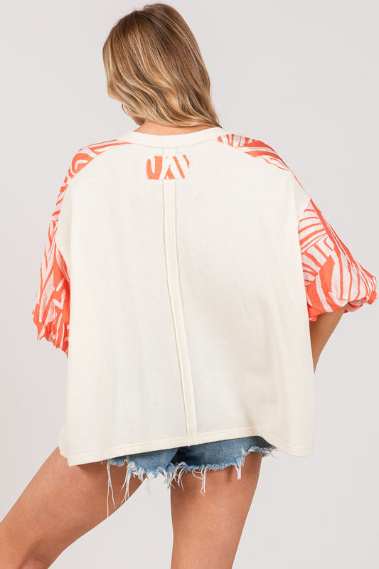 SAGE + FIG Peace Applique Patch with Zebra Print Contrast Top Tops/Jackets/Sweaters Clothing Tops SAGE+FIG Ship from USA TikTok Trendsi USPS Walmart Trendsi https://www.cyberehub.com